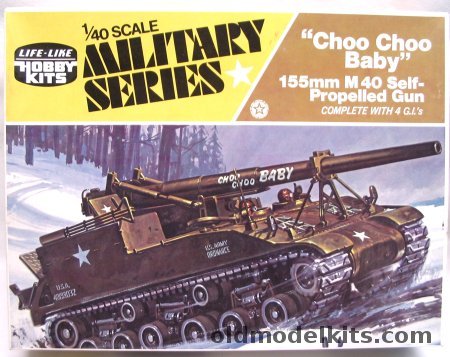 Life-Like 1/40 Choo Choo Baby 155mm M40 Self Propelled Gun - With Crew - (ex Adams), 09659 plastic model kit
